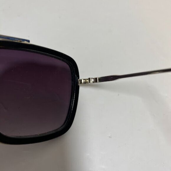 Unisex Black/Silver Aviator Square Sunglasses Medium - Picture 6 of 9